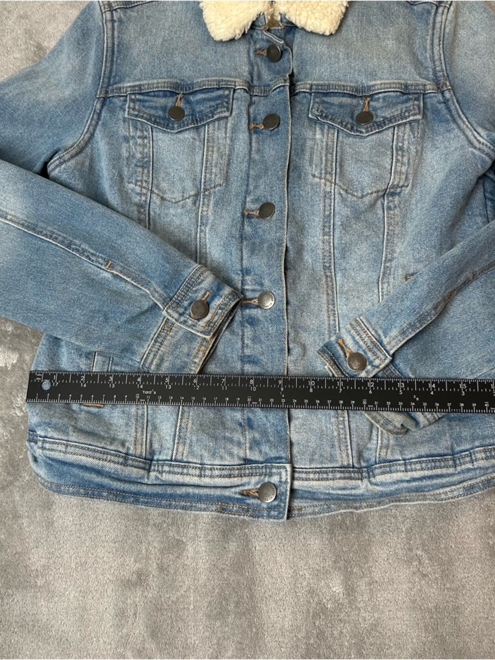 Universal Thread Women’s Jean Jacket Sherpa Lined Denim Jean Jacket Blue One Sz - Picture 13 of 16